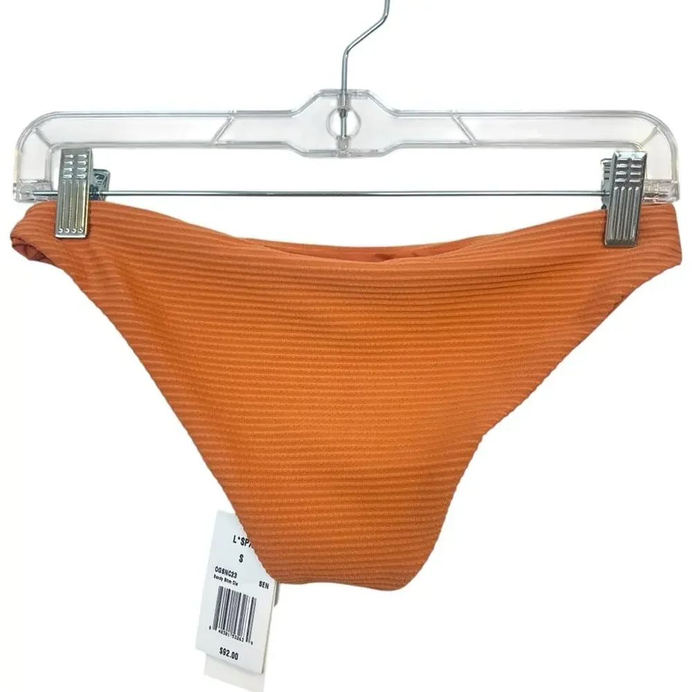 NWT l*space Nikita Top + Sandy Bottom Bikini SET in Sienna sz S Ribbed Eco Chic